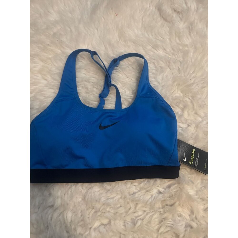 NWT Nike Classic Training Sports Bra Electric Blue L